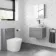 Trent Stone Grey Wall Hung Drawer Vanity with Marble Top & Curved Counter Top Basin 600mm