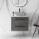 Elba Charcoal Elm Wall Hung Drawer 600mm Excludes Counter Top Basin - Black Accents
