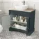 Lucia Inky Blue Vanity with Oak Effect Top & Curved Counter Top Basin 840mm