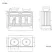 Lucia Inky Blue Double Vanity with Marble Top & Oval Counter Top Basin 1200mm