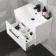 Avon Gloss White Wall Hung Basin Drawer Vanity 600mm - Black Accents