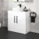 Avon Gloss White Vanity with Marble Top & Curved Counter Top Basin 800mm - Black Accents