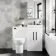 Avon Gloss White Combination Vanity Basin and Aruba Toilet 1000mm - Black Accents