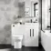 Avon Gloss White Combination Vanity Basin and Miami Toilet 1000mm - Black Accents