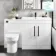 Avon Gloss White Combination Vanity Basin and Miami Toilet 1300mm - Black Accents