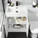Avon Gloss White Combination Vanity Basin and Aruba Toilet 1100mm - Black Accents - Left Handed