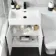 Avon Gloss White Combination Vanity Basin and Atlanta Toilet 1100mm - Black Accents - Left Handed