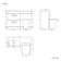 Avon Gloss White Combination Basin Drawer and Atlanta Toilet 1100mm - Black Accents - Left Handed
