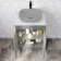 Avon Stone Grey Counter Top Vanity with Marble Top 600mm - Black Accents