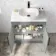 Avon Stone Grey Vanity with Marble Top & Curved Counter Top Basin 800mm - Black Accents