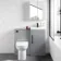 Avon Stone Grey Combination Vanity Basin and Aruba Toilet 950mm - Black Accents