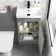 Avon Stone Grey Combination Vanity Basin and Aruba Toilet 950mm - Black Accents