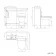 Avon Stone Grey Combination Vanity Basin and Aruba Toilet 950mm - Black Accents