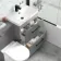 Avon Stone Grey Combination Basin Drawer and Aruba Toilet 1100mm - Black Accents