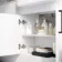 Harper Gloss White Combination Vanity Basin with Marble Top & Atlanta Toilet 1500mm - Black Accents