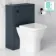 Inky Blue Slimline Back To Wall Unit and Atlanta Toilet - Black Accents
