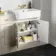 Monaco Chalk White Combination Vanity Basin with Marble Top 1500mm (Excludes Pan & Cistern) - Brushed Brass Accents