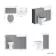 Monaco Dove Grey Combination Vanity Basin and Hudson Toilet with Wooden Seat 1200mm - Brushed Brass Accents