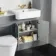 Monaco Dove Grey Combination Vanity Basin with Marble Top & Boston Toilet 1200mm - Brushed Brass Accents