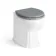 Monaco Dove Grey Combination Vanity Traditional Basin with Marble Top & Hudson Toilet with Wooden Seat 1200mm - Brushed Brass Accents