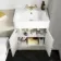 Monaco Chalk White Combination Vanity Basin and Seattle Toilet 1200mm - Brushed Brass Accents