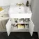 Monaco Chalk White Combination Vanity Basin with Marble Top and Seattle Toilet 1500mm - Brushed Brass Accents
