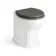 Monaco Graphite Grey Combination Vanity Basin and Hudson Toilet with Wooden Seat 1500mm - Brushed Brass Accents