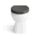 Monaco Graphite Grey Combination Vanity Basin and Hudson Toilet with Wooden Seat 1500mm - Brushed Brass Accents