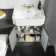 Monaco Graphite Grey Combination Vanity Traditional Basin and Seattle Toilet 1200mm - Brushed Brass Accents