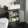 Monaco Graphite Grey Combination Vanity Traditional Basin and Boston Toilet 1200mm - Brushed Brass Accents