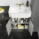 Monaco Graphite Grey Combination Vanity Traditional Basin and Boston Toilet 1500mm - Brushed Brass Accents