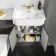 Monaco Graphite Grey Combination Vanity Traditional Basin with Marble Top & Boston Toilet 1200mm - Brushed Brass Accents