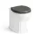 Monaco Graphite Grey Combination Vanity Traditional Basin with Marble Top & Hudson Toilet with Wooden Seat 1500mm - Brushed Brass Accents