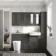 Monaco Graphite Grey Combination Vanity Traditional Basin with Marble Top and Boston Toilet 1500mm - Brushed Brass Accents