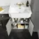 Monaco Graphite Grey Combination Vanity Traditional Basin with Marble Top and Boston Toilet 1500mm - Brushed Brass Accents