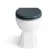 Monaco Inky Blue Combination Vanity Basin and Hudson Toilet with Wooden Seat 1200mm - Brushed Brass Accents