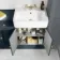 Monaco Inky Blue Combination Vanity Basin and Seattle Toilet 1500mm - Brushed Brass Accents
