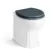Monaco Inky Blue Combination Vanity Traditional Basin and Hudson Toilet with Wooden Seat 1500mm - Brushed Brass Accents