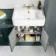 Monaco Midnight Green Combination Vanity Basin and Boston Toilet 1500mm - Brushed Brass Accents