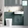 Monaco Midnight Green Combination Vanity Traditional Basin and Boston Toilet 1200mm - Brushed Brass Accents