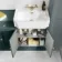 Monaco Midnight Green Combination Vanity Traditional Basin and Boston Toilet 1500mm - Brushed Brass Accents
