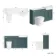 Monaco Midnight Green Combination Vanity Traditional Basin with Marble Top and Boston Toilet 1500mm - Brushed Brass Accents