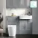 Monaco Dove Grey Combination Vanity Traditional Basin and Boston Toilet 1200mm - Brass Knurled Handles