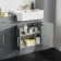 Monaco Dove Grey Combination Vanity Traditional Basin and Boston Toilet 1500mm - Brass Knurled Handles