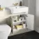 Monaco Chalk White Combination Vanity Basin with Marble Top & Atlanta Toilet 1200mm - Brass Knurled Handles