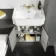 Monaco Graphite Grey Combination Vanity Traditional Basin and Seattle Toilet 1200mm - Brass Knurled Handles