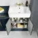 Monaco Inky Blue Combination Vanity Basin and Seattle Toilet 1500mm - Brass Knurled Handles