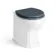 Monaco Inky Blue Combination Vanity Basin and Hudson Toilet with Wooden Seat 1500mm - Brass Knurled Handles