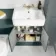 Monaco Midnight Green Combination Vanity Basin and Boston Toilet 1200mm - Brass Knurled Handles