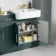 Monaco Midnight Green Combination Vanity Basin and Seattle Toilet 1500mm - Brass Knurled Handles